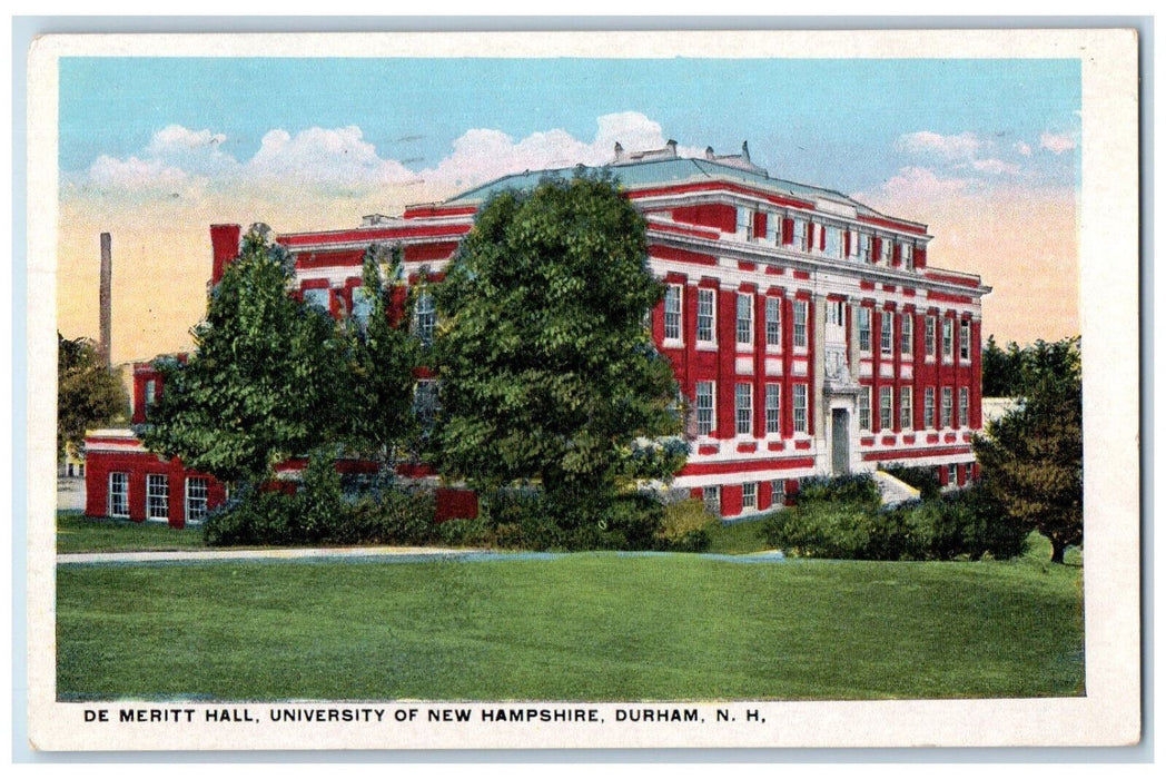 1936 De Meritt Hall University Of New Hampshire Durham NH Vintage Postcard