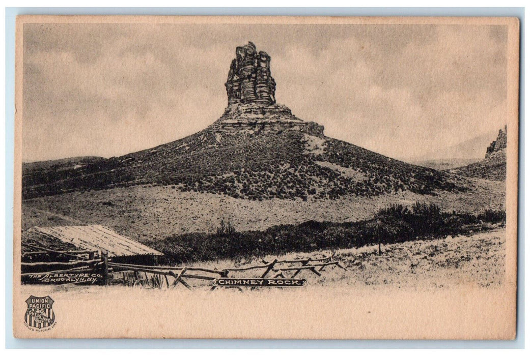 c1905 Chimney Rock Mountain Laramie Wyoming WY Union Pacific Antique Postcard