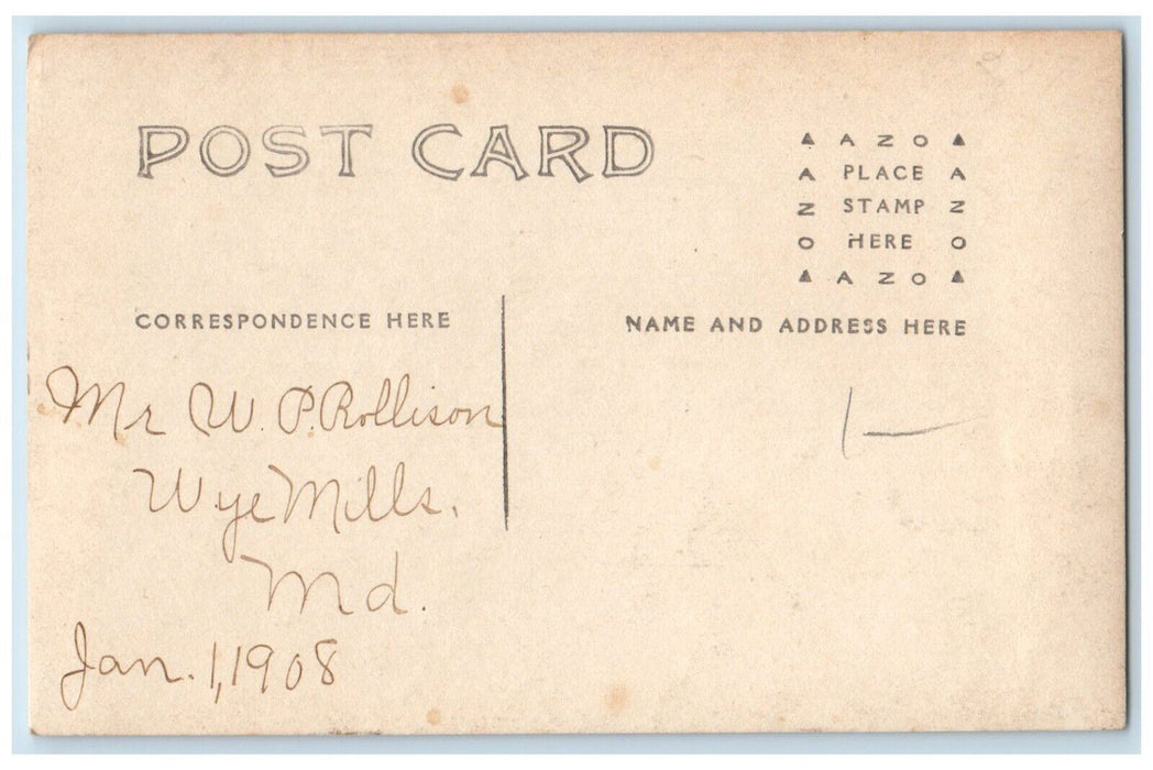 c1908 Victorian Sewell Residence Wye Mills Maryland MD RPPC Photo Postcard