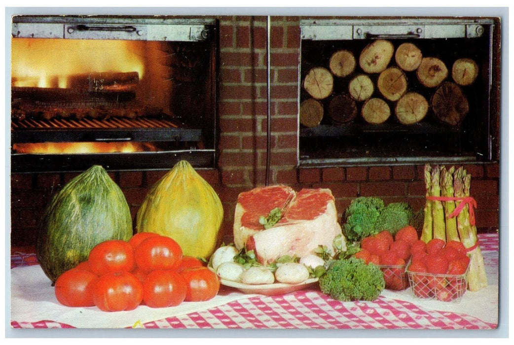 1961 Gallagher's Steak House Inc Restaurant Vegetable Scene New York NY Postcard