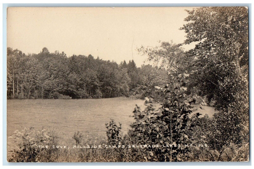 c1910's The Cove Hillside Camps Belgrade Lake Kennebec ME RPPC Photo Postcard