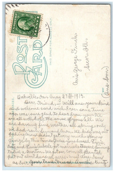 1919 Union Depot Train Station Burlington Iowa IA Posted Antique Postcard