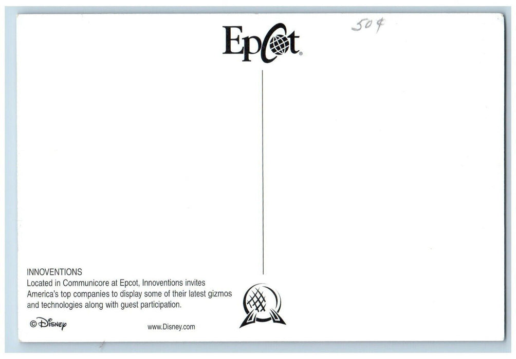c2000's Innoventions Epcot Walt Disney World Ride Advertising Unposted Postcard