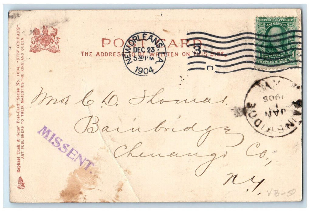 1904 Howard Library Confederate Memorial Hall New Orleans Lousiana LA Postcard