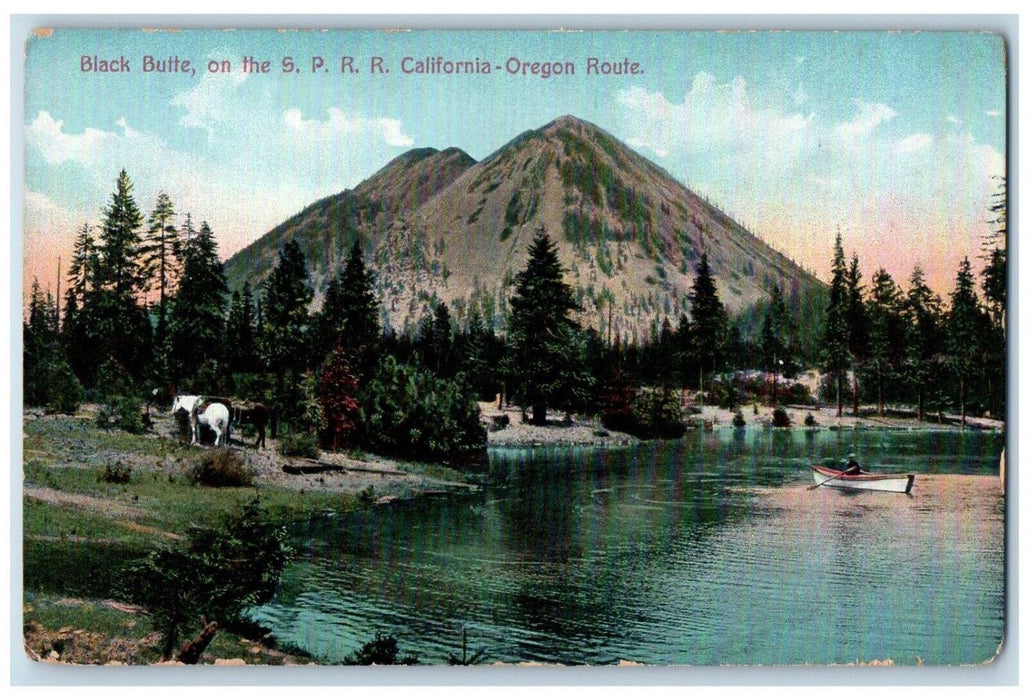 View Of Black Butt On S. P.  R. R. California Bend Oregon OR Route Boat Postcard