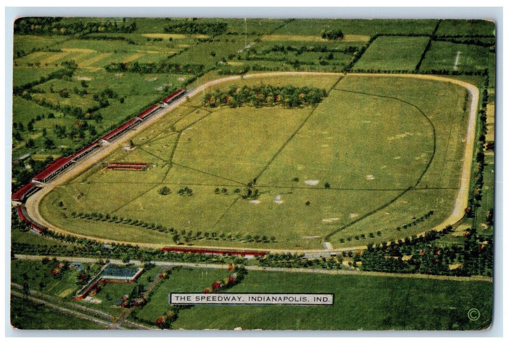 c1960's Aerial View Of The Speedway Indianapolis Indiana IN Vintage Postcard