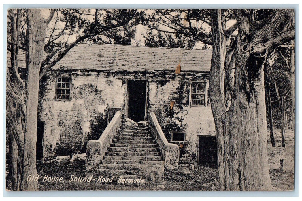 c1910's View Of Old House Sound Road Hamilton Bermuda Posted Antique Postcard