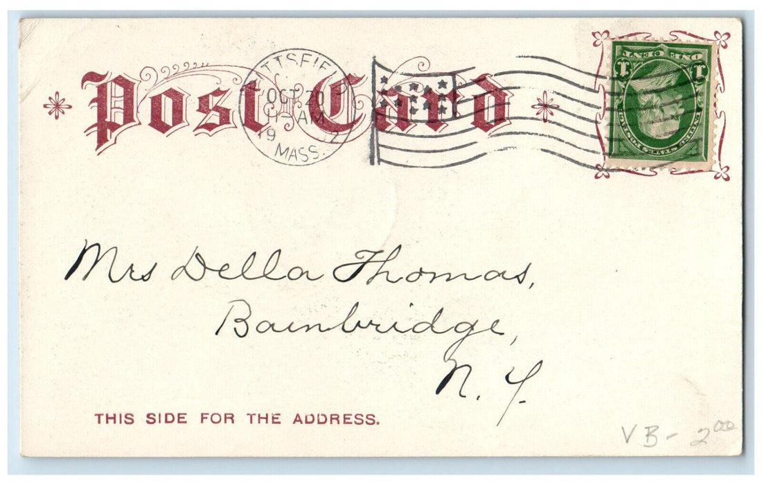 1902 The Wendell Pittsfield Massachusetts MA Arthur Livingston Postcard