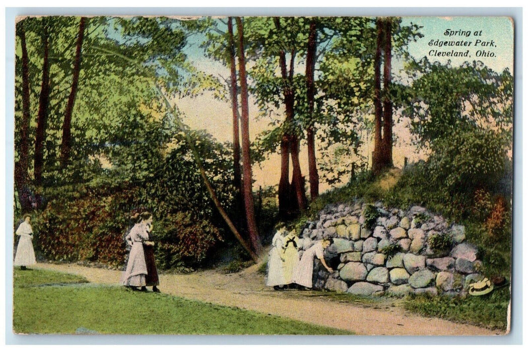 c1910's Spring At Edgewater Park Rocks Cleveland Ohio OH Antique Postcard