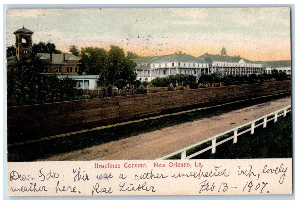 1907 Ursulines Convent Dirt Road New Orleans Louisiana LA Antique Postcard