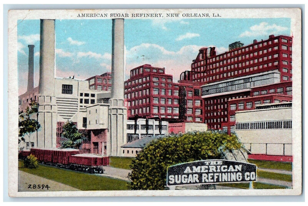 c1930's American Sugar Refinery Building New Orleans Louisiana LA Postcard