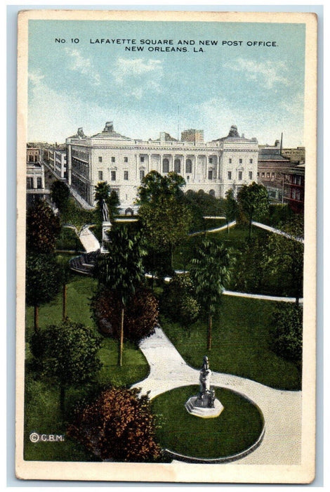 c1910's Lafayette Square And New Post Office New Orleans Louisiana LA Postcard