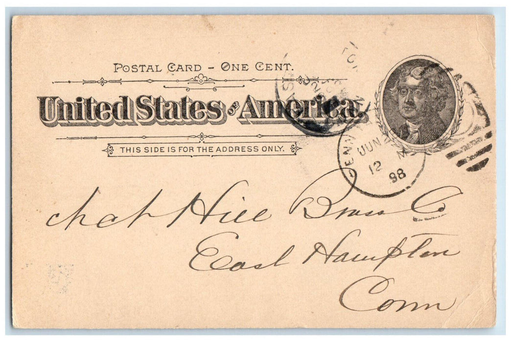 1898 Hollowell & Wise Hardware Letter Penn Yan New York NY Postcard