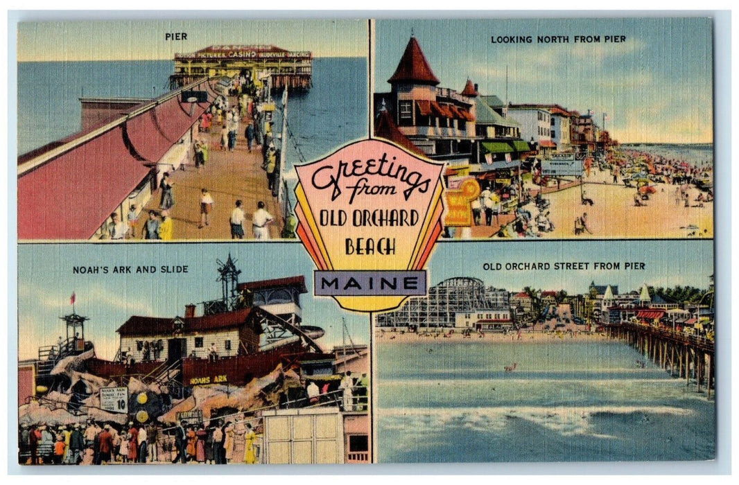 c1950's Multiview Greetings from Old Orchard Beach Maine ME Postcard