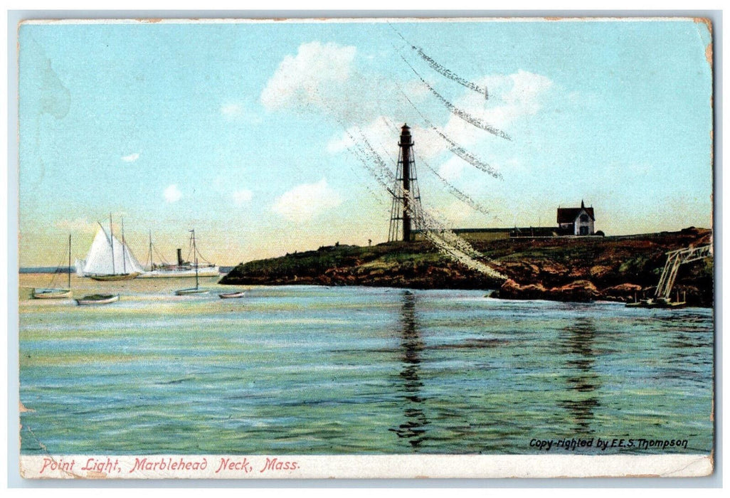 1908 Point Light Marblehead Neck Massachusetts MA Antique Posted Postcard