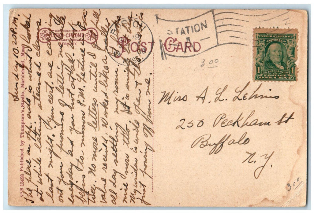 1908 Point Light Marblehead Neck Massachusetts MA Antique Posted Postcard