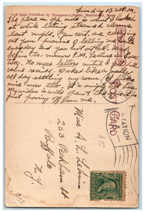 1908 Point Light Marblehead Neck Massachusetts MA Antique Posted Postcard