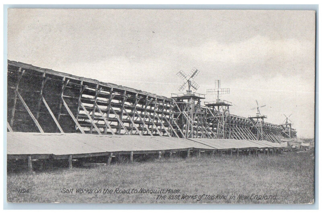 1909 Salt Works On The Road To Nonquit South Dartmouth Massachusetts MA Postcard