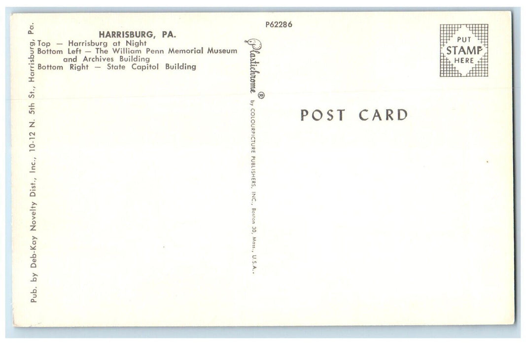 Greetings From Harrisburg Pennsylvania PA, Multiview Unposted Vintage Postcard