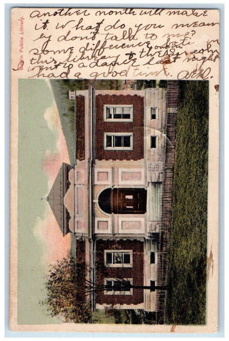 1907 Berlin Public Library Berlin New Hampshire NH Lincoln NH Postcard