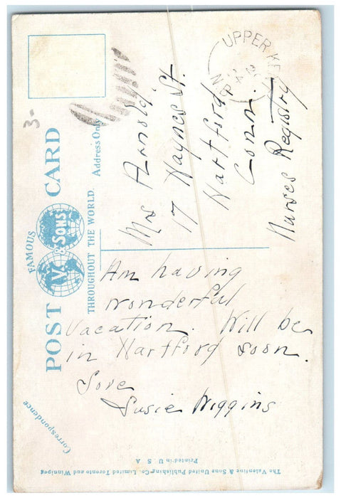 c1920's Canadian National Railway Station Hotel McAdam Junction NB Postcard