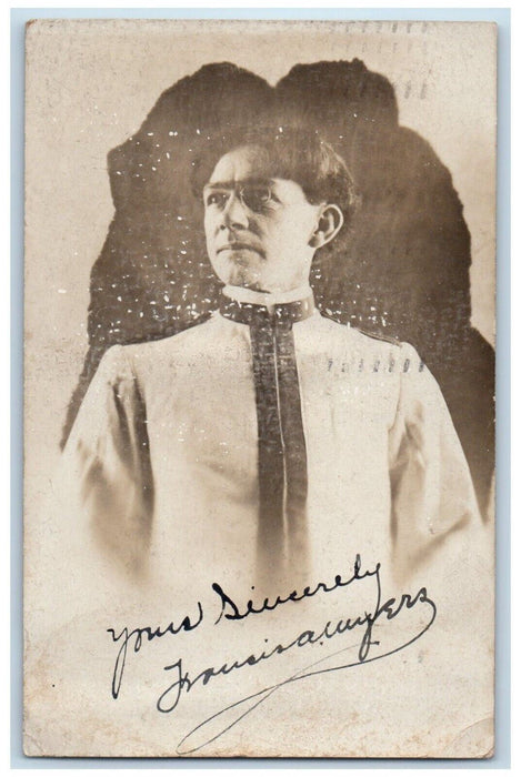 1909 Man Reverend Lincoln Illinois IL Posted Antique RPPC Photo Postcard