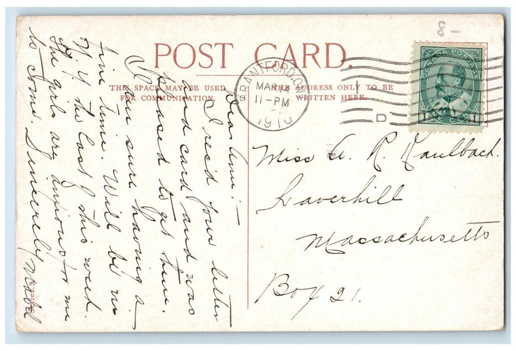 1910 Grand Trunk Railway Station Hamilton Ontario Canada Antique Postcard