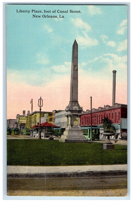 Liberty Place Foot Of Canal Street Trolley New Orleans Louisiana LA Postcard