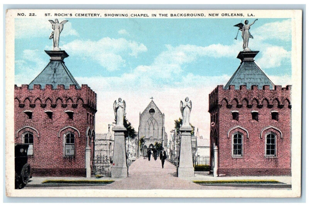 c1930's St. Roch's Cemetery Chapel Entrance New Orleans Louisiana LA Postcard