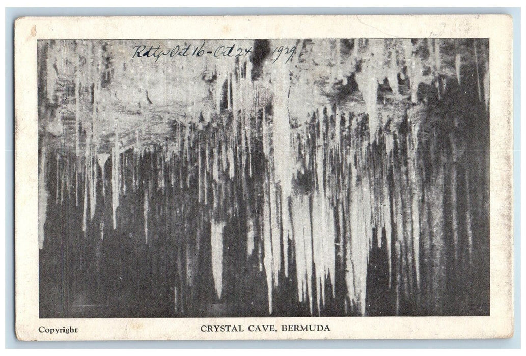 1929 The Crystal Cave Scene Bermuda Hamilton Parish Unposted Vintage Postcard