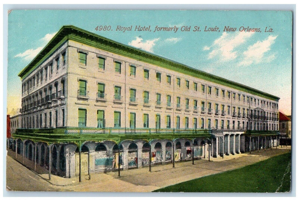 1911 Royal Hotel Formerly Old St. Louis New Orleans Louisiana LA Posted Postcard