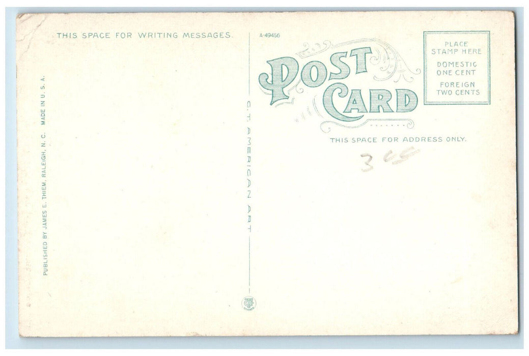 c1930's Commercial National Bank Raleigh North Carolina NC Unposted Postcard