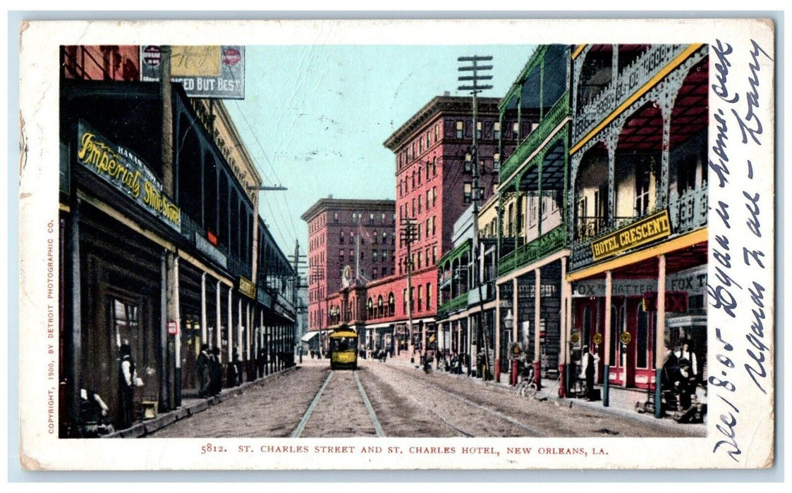 1905 St. Charles Street And St. Charles Hotel New Orleans Louisiana LA Postcard