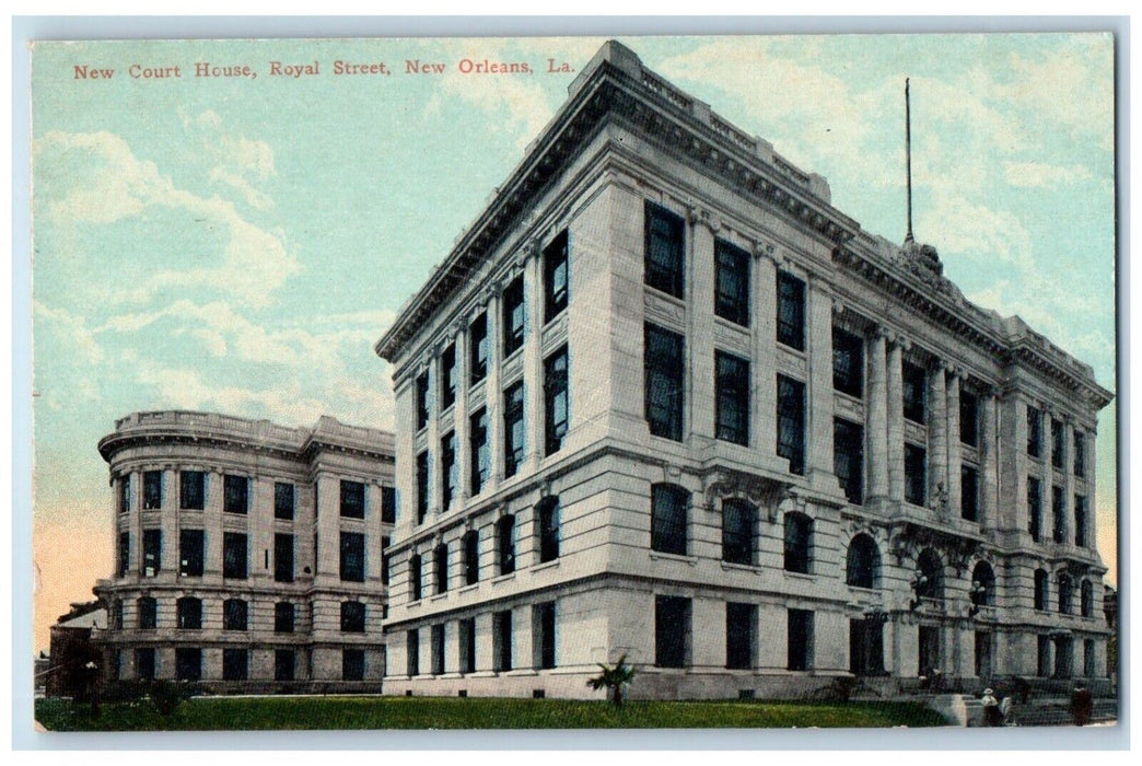 c1910's New Court House Royal Street New Orleans Louisiana LA Antique Postcard