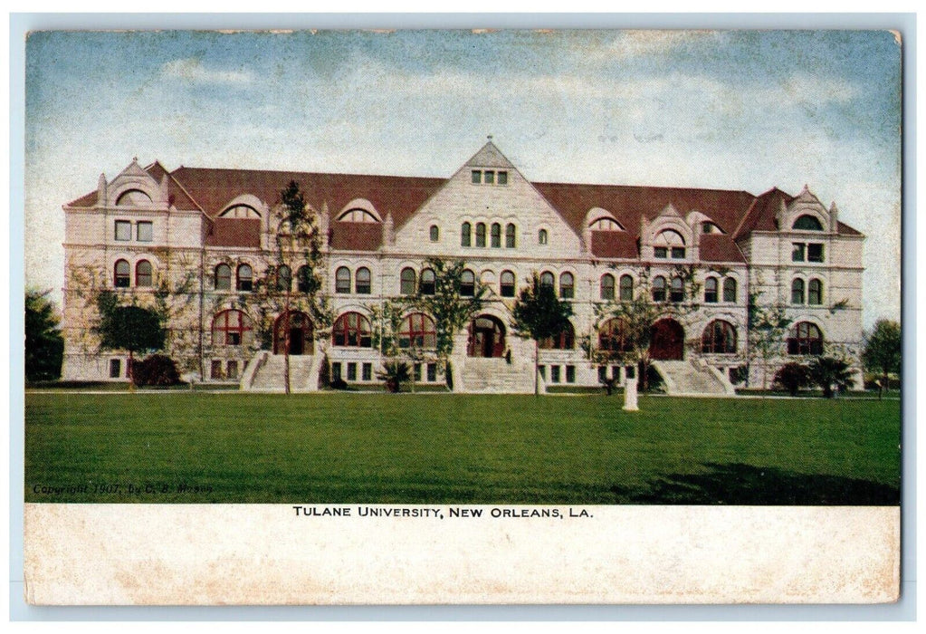 c1905 Tulane University Building Campus New Orleans Louisiana LA Postcard