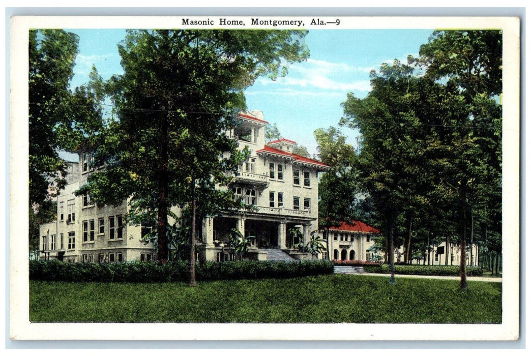 c1930's Masonic Temple Montgomery Alabama AL Vintage Unposted Postcard