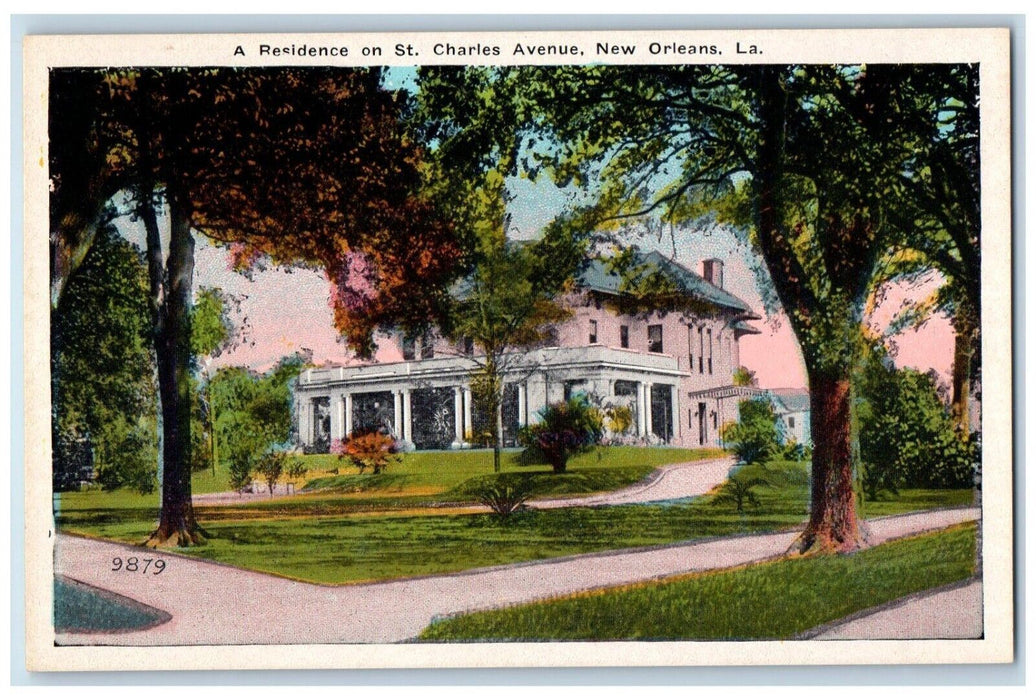 c1930's Residence On St. Charles Avenue New Orleans Louisiana LA Postcard