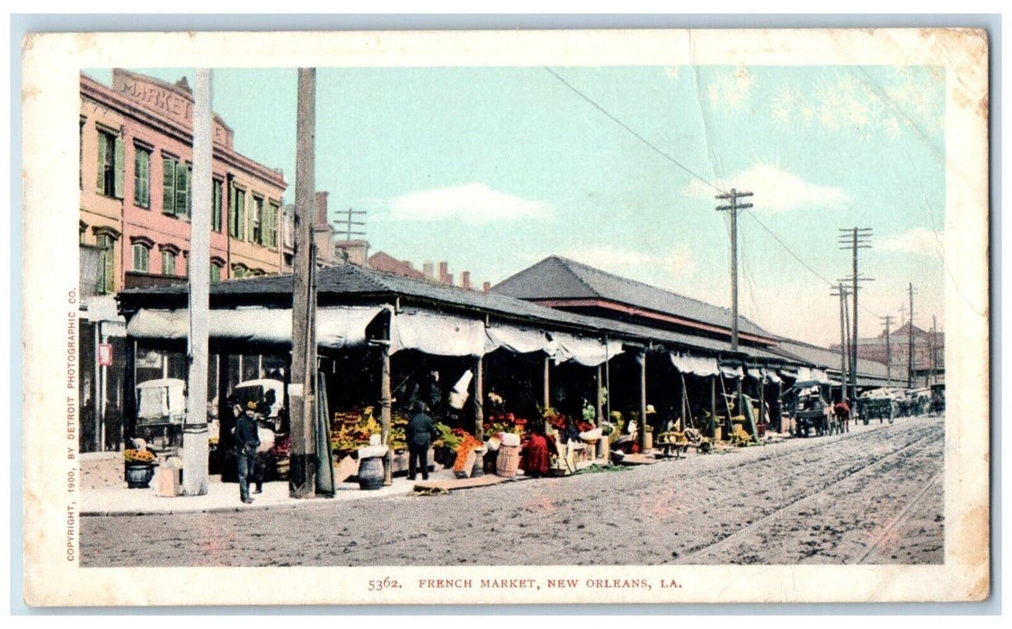 c1905 French Market Vendors Dirt Road New Orleans Louisiana LA Antique Postcard