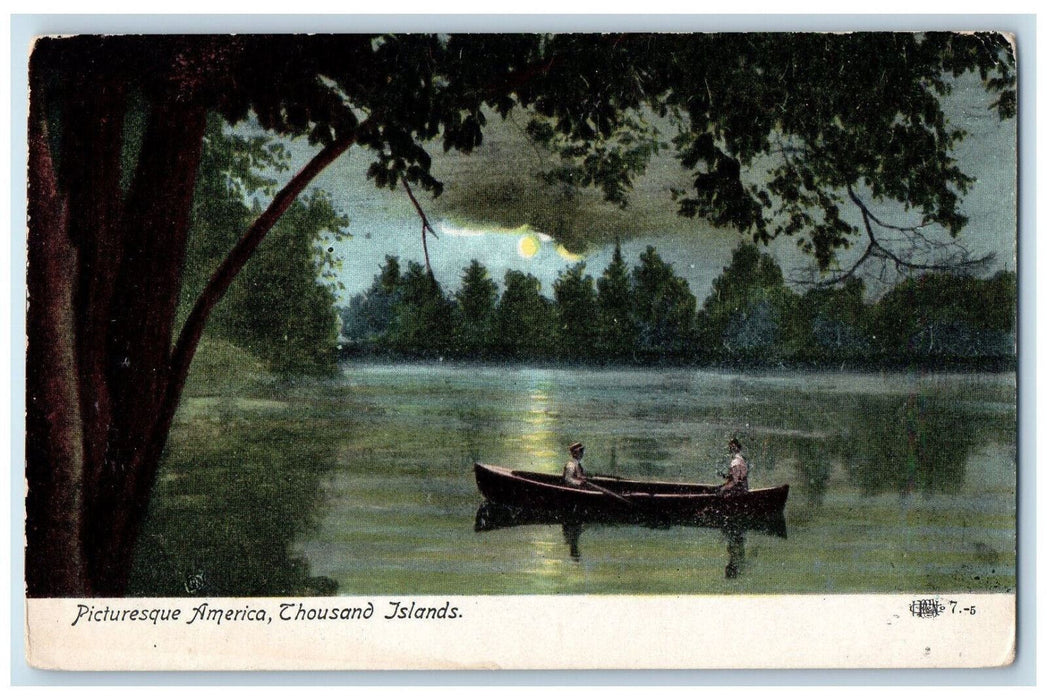 c1910 Boat Scene Picturesque America Thousand Islands New York NY Postcard