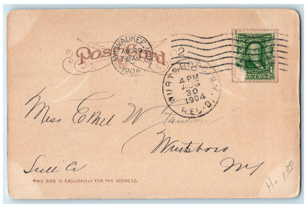 1904 Whitefish Bay Resort Milwaukee Wisconsin WI Wurtsboro NY Posted Postcard