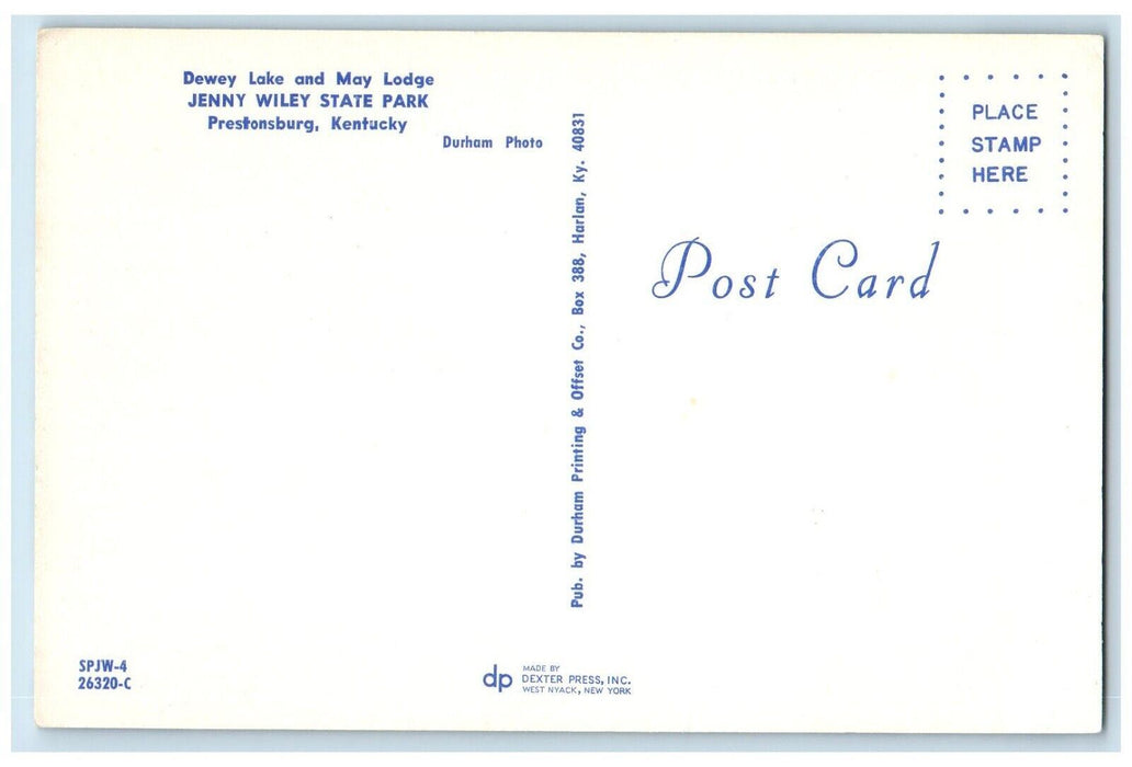 Dewey Lake And May Lodge Jenny Wiley State Park Prestonsburg KY Vintage Postcard