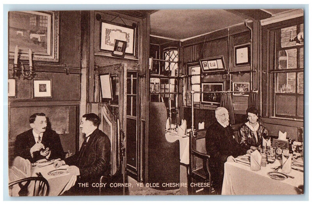 The Cosy Corner Ye Olde Cheshire Cheese Interior Restaurant London UK Postcard