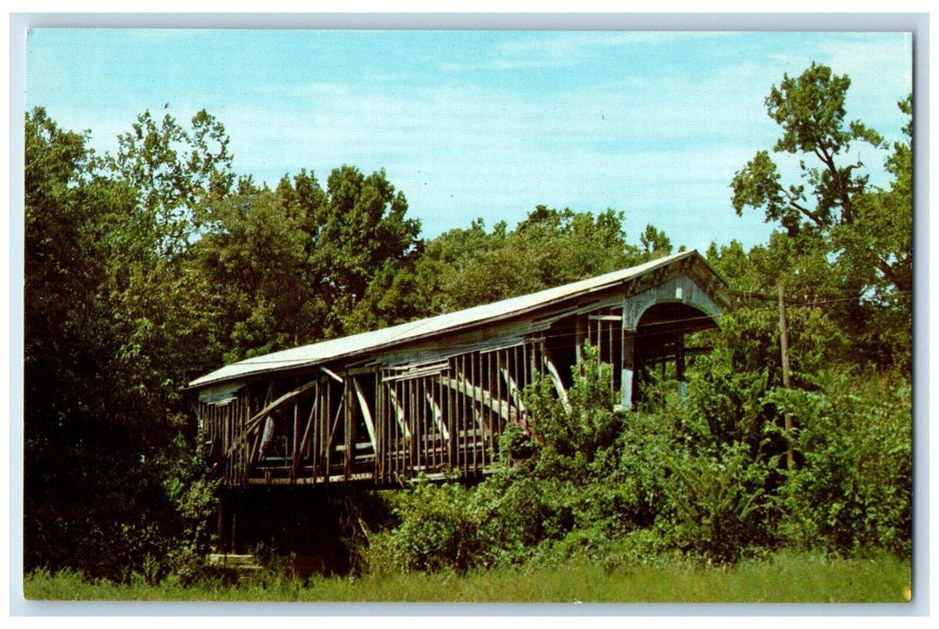 Richland Creek Covered Bridge Bloomfield Indiana IN Unposted Vintage Postcard