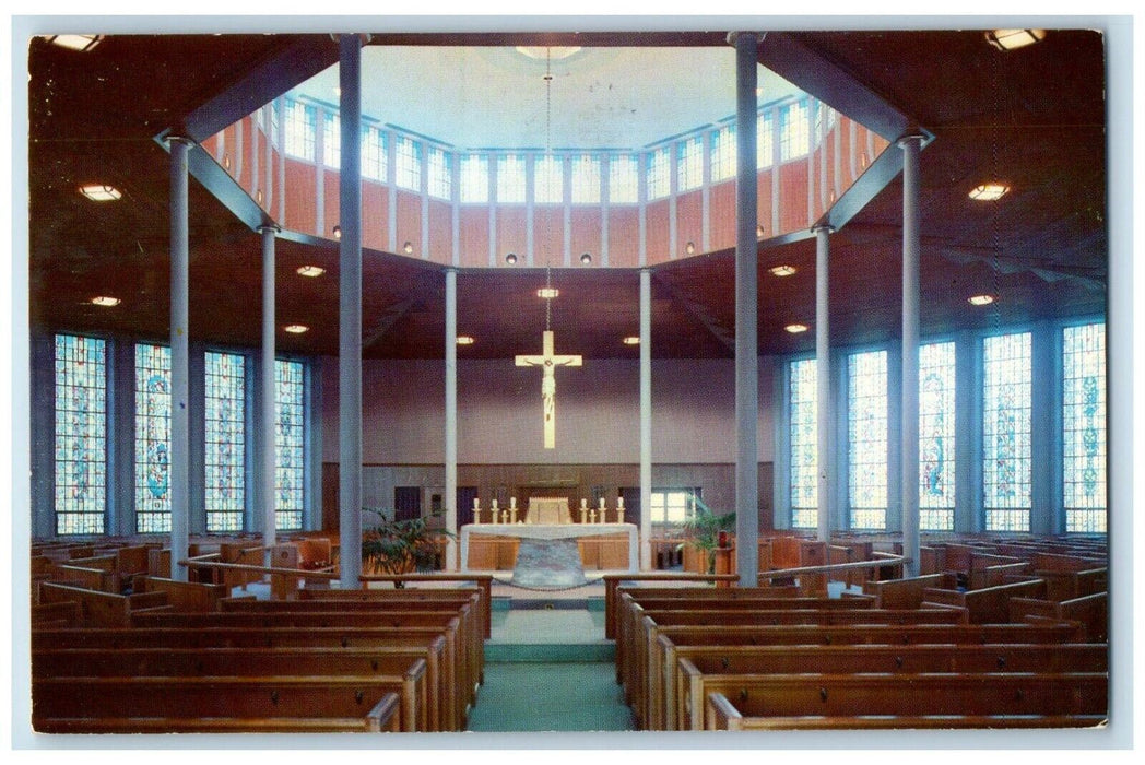 1960 Interior Of Blessed Sacrament Church Holyoke Massachusetts MA Postcard