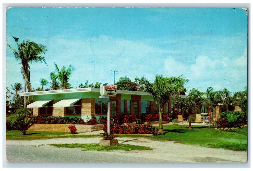 1959 Placid Palms Modern Heated Apartments Lake Worth Florida FL Posted Postcard