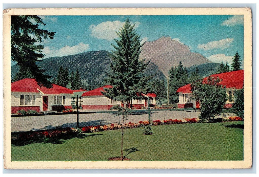 1961 Brewster Motel Scene Banff Alberta Canada CA Posted Mountain Postcard