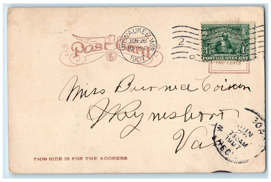 1907 Whaleback Steamer Ship S.S. Christopher Columbus Milwaukee WI Postcard
