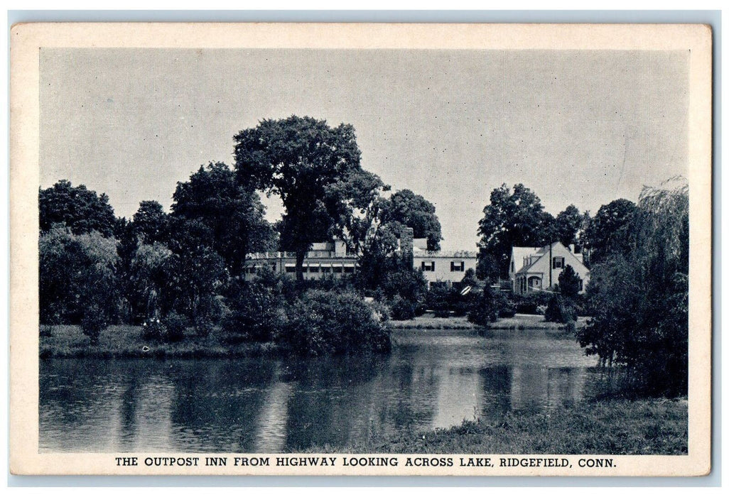 c1920's The Outpost Inn Lake Restaurant Ridgefield Connecticut CT Postcard