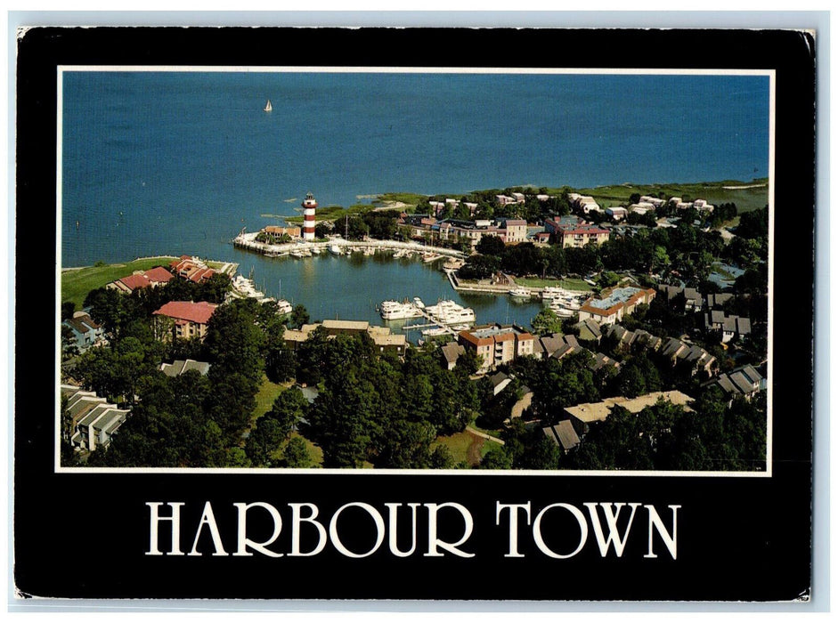 1985 Air View Harbour Town Hilton Head Island South Carolina SC Postcard