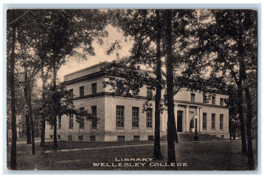 1916 Library Wellesley College Wellesley Massachusetts MA Posted Postcard